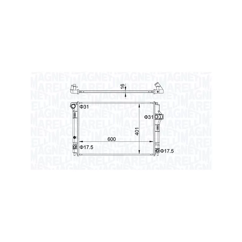 Radiateur, refroidissement du moteur MAGNETI MARELLI 350213208300