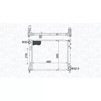 Radiateur, refroidissement du moteur MAGNETI MARELLI 350213209200