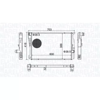 Radiateur, refroidissement du moteur MAGNETI MARELLI 350213209100