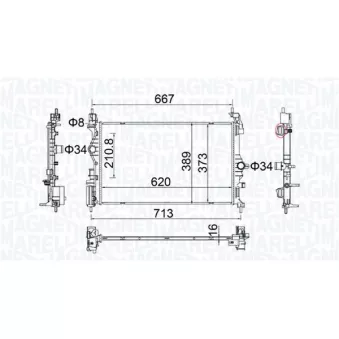 Radiateur, refroidissement du moteur MAGNETI MARELLI 350213209300