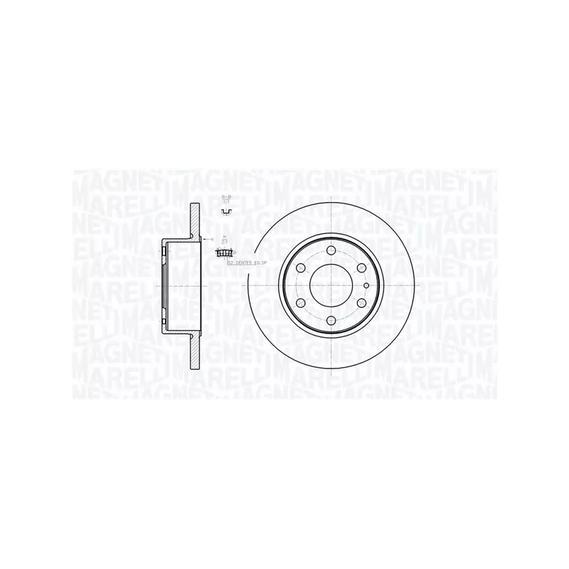 Jeu de 2 disques de frein arrière MAGNETI MARELLI 361302040728