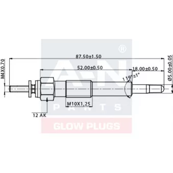 Bougie de préchauffage A-N PARTS A-N085495
