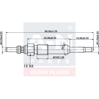 Bougie de préchauffage A-N PARTS A-N088373