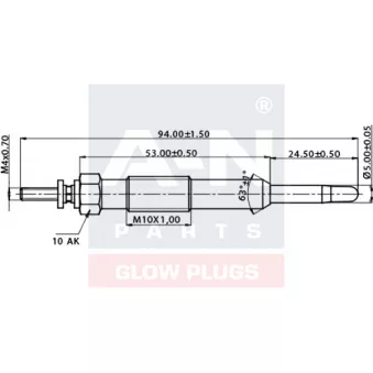 Bougie de préchauffage A-N PARTS A-N094245