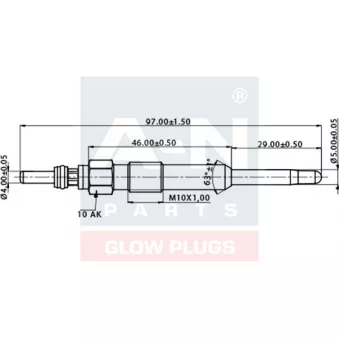 Bougie de préchauffage A-N PARTS A-N098474