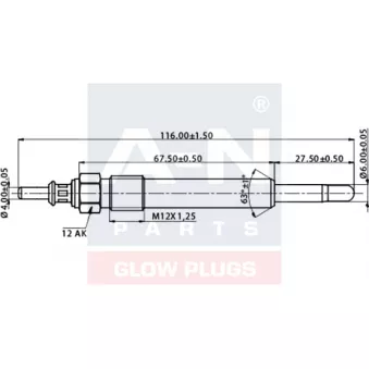 Bougie de préchauffage A-N PARTS A-N116235