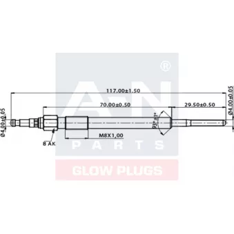 Bougie de préchauffage A-N PARTS A-N117009