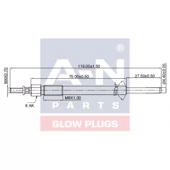 Bougie de préchauffage A-N PARTS A-N118004