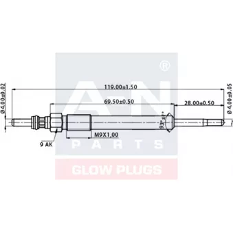 Bougie de préchauffage A-N PARTS A-N119004