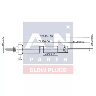 Bougie de préchauffage A-N PARTS A-N121526