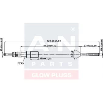 Bougie de préchauffage A-N PARTS A-N127040