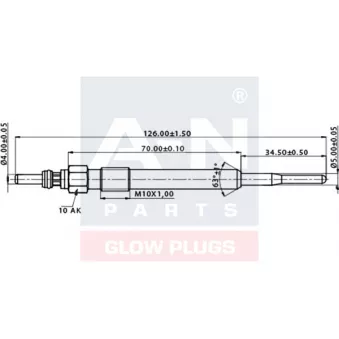 Bougie de préchauffage A-N PARTS A-N127338