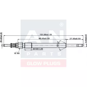 Bougie de préchauffage A-N PARTS A-N129379