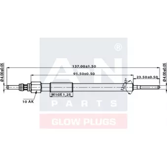 Bougie de préchauffage A-N PARTS A-N137117