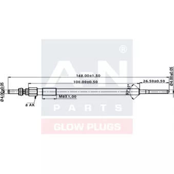 Bougie de préchauffage A-N PARTS A-N148011