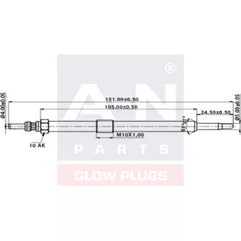 Bougie de préchauffage A-N PARTS A-N150351