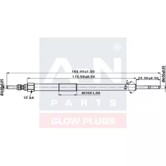 Bougie de préchauffage A-N PARTS A-N163111