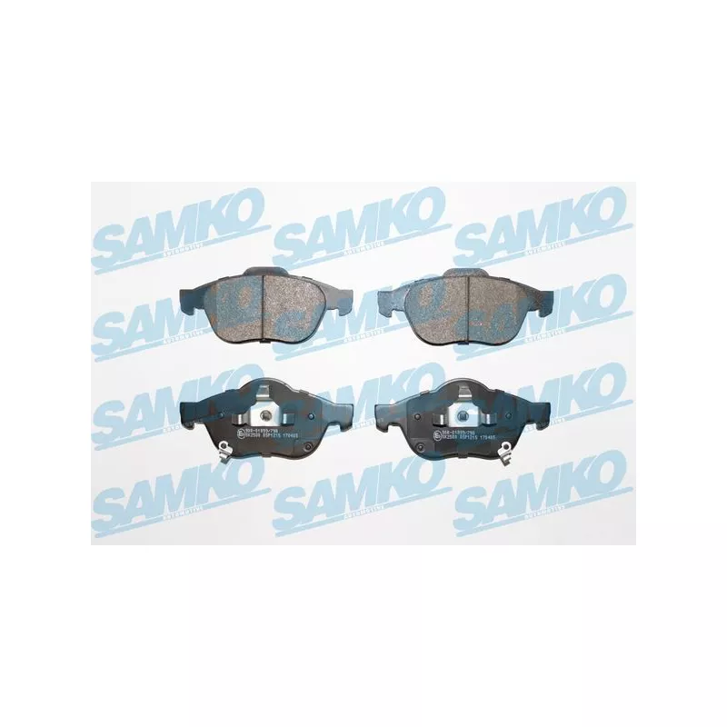 Jeu de 4 plaquettes de frein avant SAMKO 5SP1215