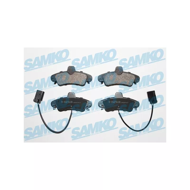 Jeu de 4 plaquettes de frein arrière SAMKO 5SP1668