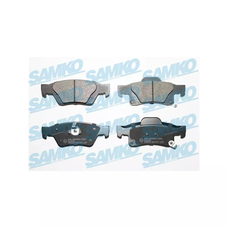 Jeu de 4 plaquettes de frein arrière SAMKO 5SP1737