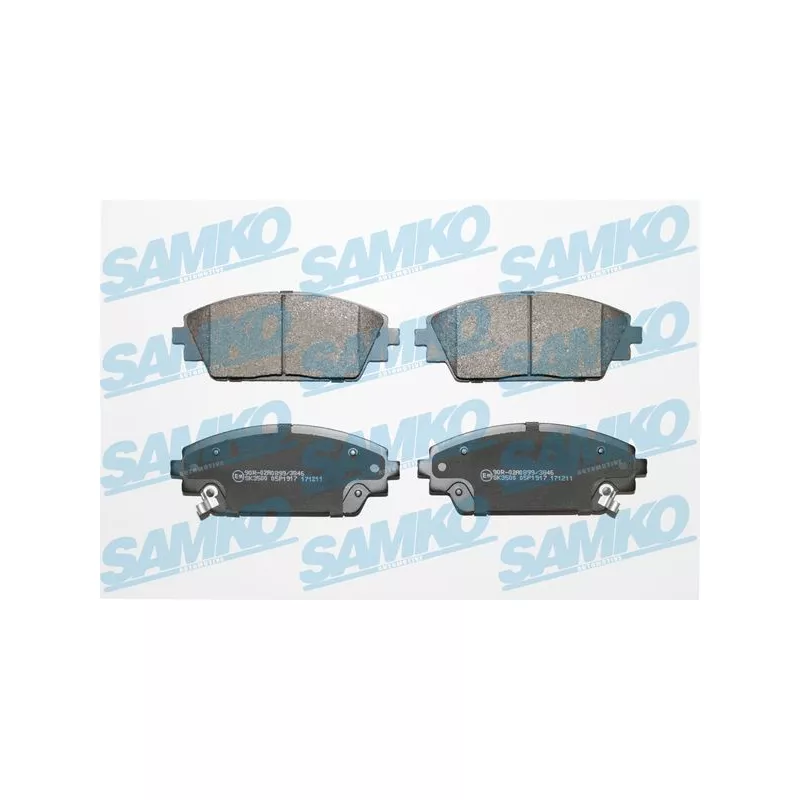 Jeu de 4 plaquettes de frein avant SAMKO 5SP1917