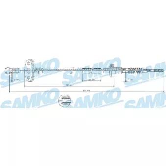 Tirette à câble, commande d'embrayage SAMKO C0035C
