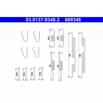 Kit d'accessoires, mâchoire de frein ATE 03.0137-9348.2