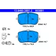 Jeu de 4 plaquettes de frein avant ATE 13.0460-3881.2 - Visuel 1