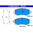 Jeu de 4 plaquettes de frein avant ATE 13.0460-5545.2 - Visuel 1
