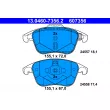 Jeu de 4 plaquettes de frein avant ATE 13.0460-7356.2 - Visuel 1