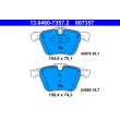 Jeu de 4 plaquettes de frein avant ATE 13.0460-7357.2 - Visuel 1