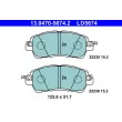 Jeu de 4 plaquettes de frein avant ATE 13.0470-5674.2 - Visuel 1