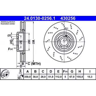 Jeu de 2 disques de frein avant ATE 24.0130-0256.1