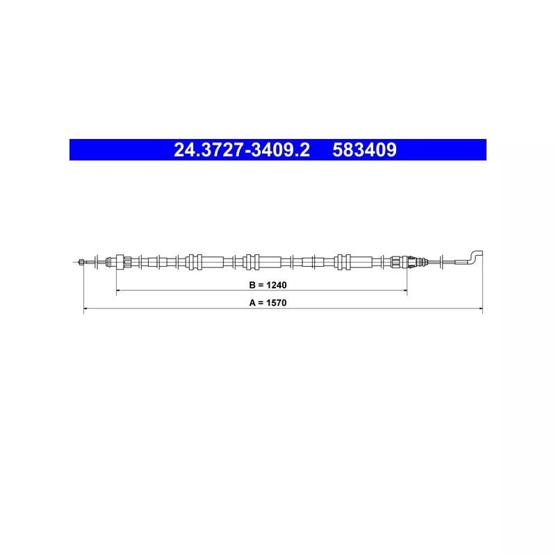 Tirette à câble, frein de stationnement ATE 24.3727-3409.2