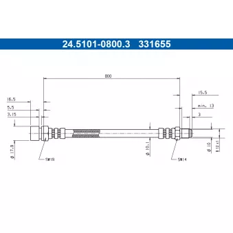 Flexible de frein ATE 24.5101-0800.3