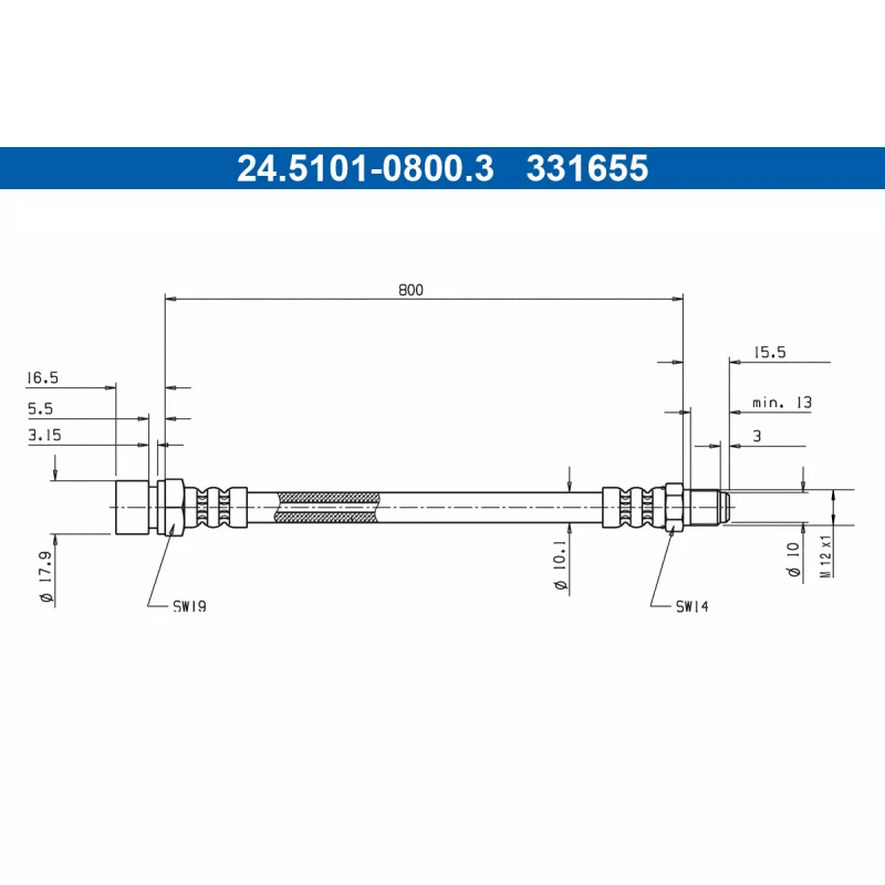 Flexible de frein ATE 24.5101-0800.3