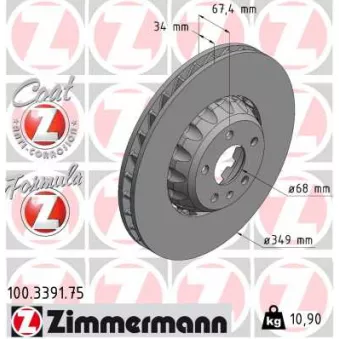 Jeu de 2 disques de frein avant ZIMMERMANN