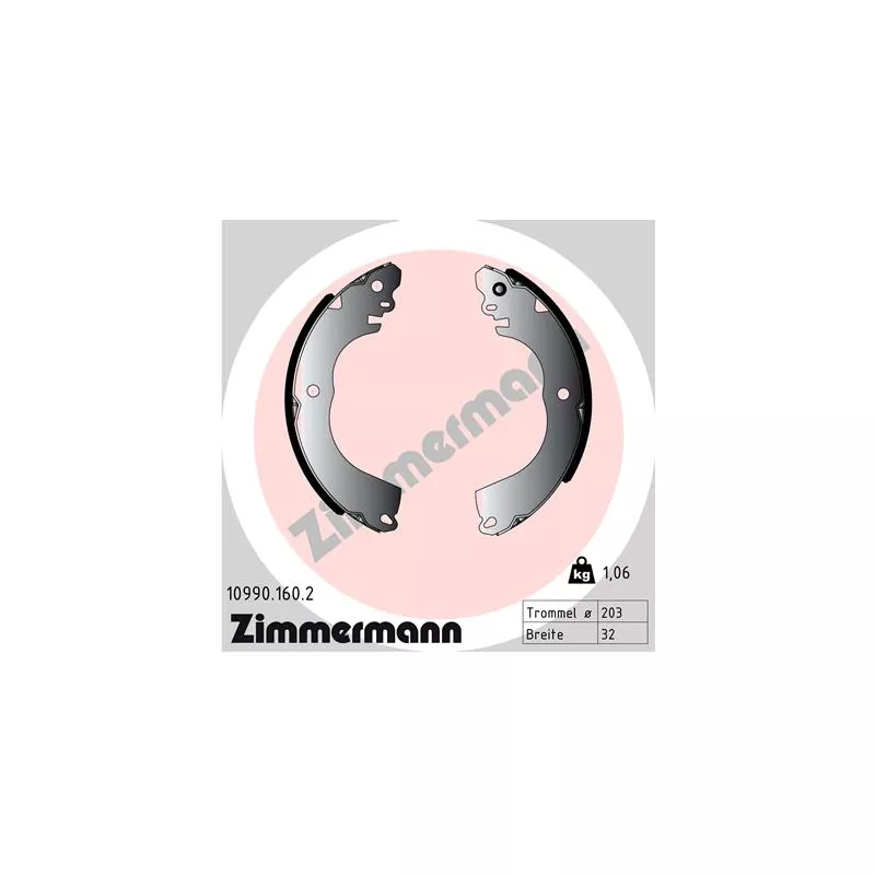 Jeu de mâchoires de frein ZIMMERMANN 10990.160.2