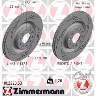 Jeu de 2 disques de frein arrière ZIMMERMANN 110.2223.53