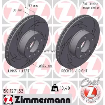 Jeu de 2 disques de frein avant ZIMMERMANN 150.1271.53