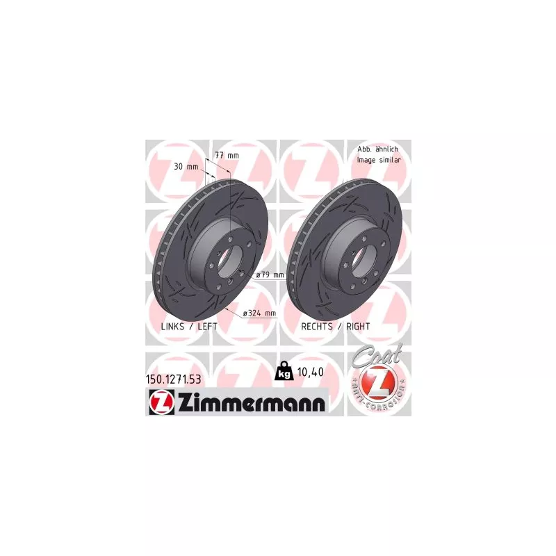 Jeu de 2 disques de frein avant ZIMMERMANN 150.1271.53