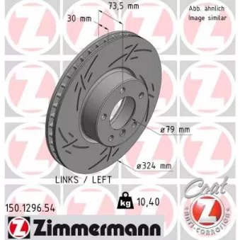 Disque de frein arrière gauche ZIMMERMANN 150.1296.54