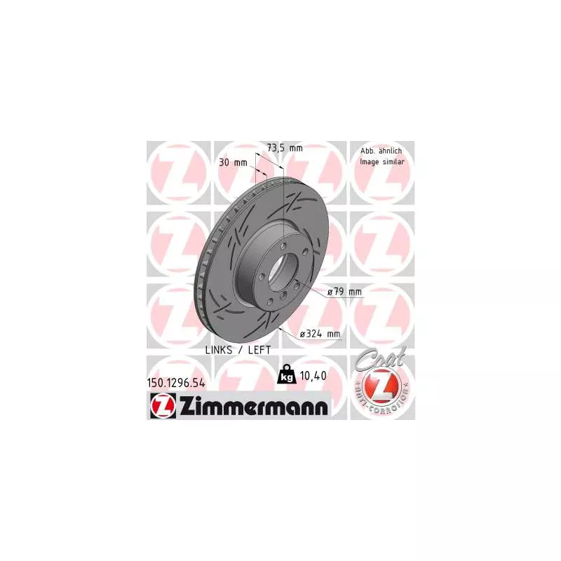 Disque de frein arrière gauche ZIMMERMANN 150.1296.54