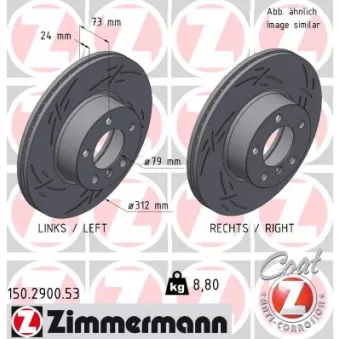 Jeu de 2 disques de frein avant ZIMMERMANN 150.2900.53