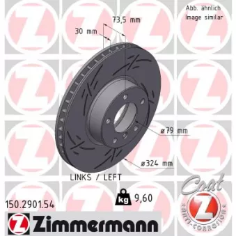 Disque de frein arrière gauche ZIMMERMANN 150.2901.54