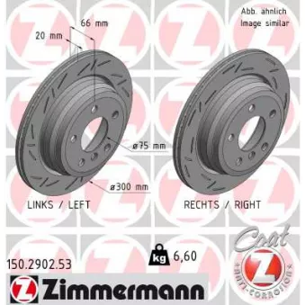 Jeu de 2 disques de frein arrière ZIMMERMANN 150.2902.53