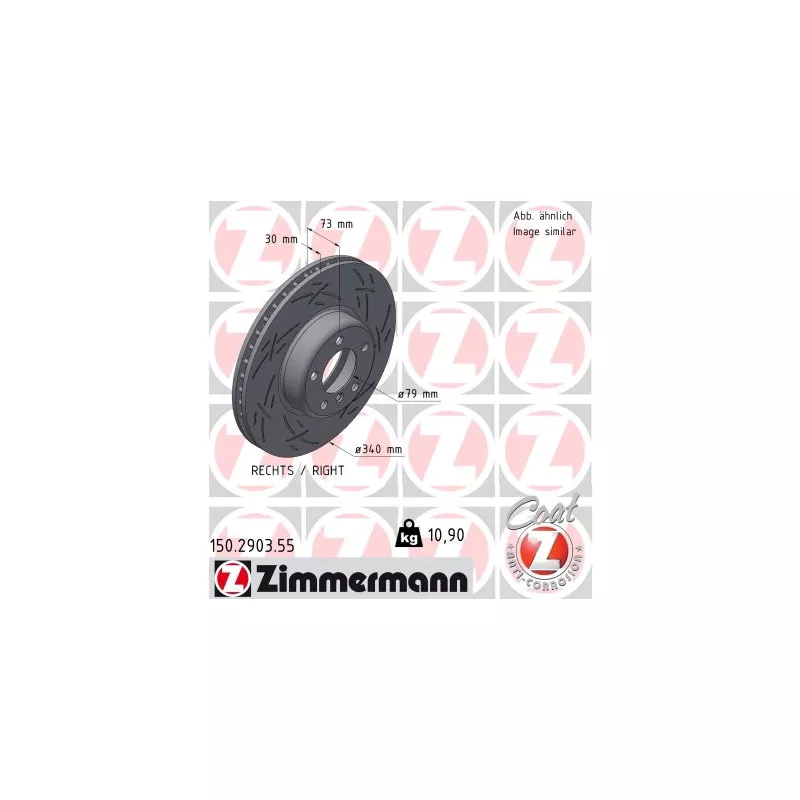 Disque de frein arrière droit ZIMMERMANN 150.2903.55