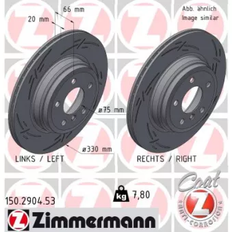 Jeu de 2 disques de frein arrière ZIMMERMANN 150.2904.53