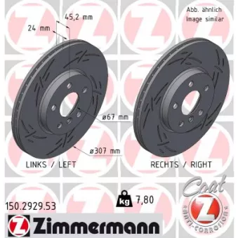 Jeu de 2 disques de frein avant ZIMMERMANN 150.2929.53