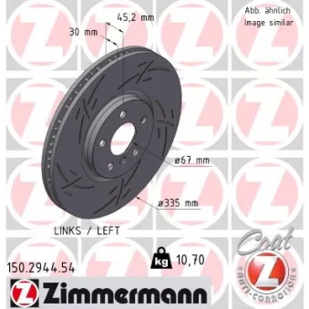 Disque de frein arrière gauche ZIMMERMANN 150.2944.54